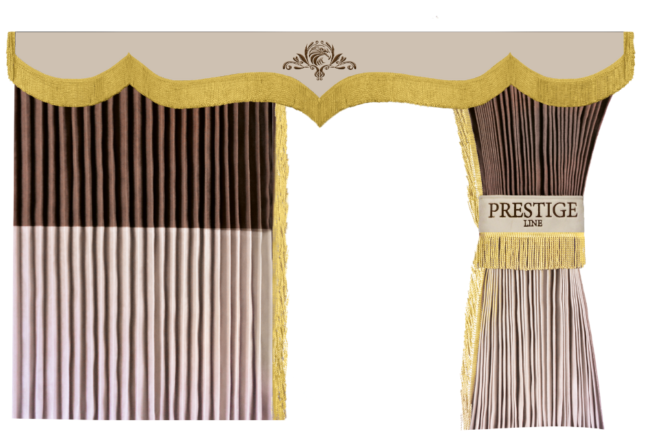 Zasłony plisowane do samochodów ciężarowych PRESTIGE-LINE MAN XXL BRĄZOWO-BEŻOWE SABA