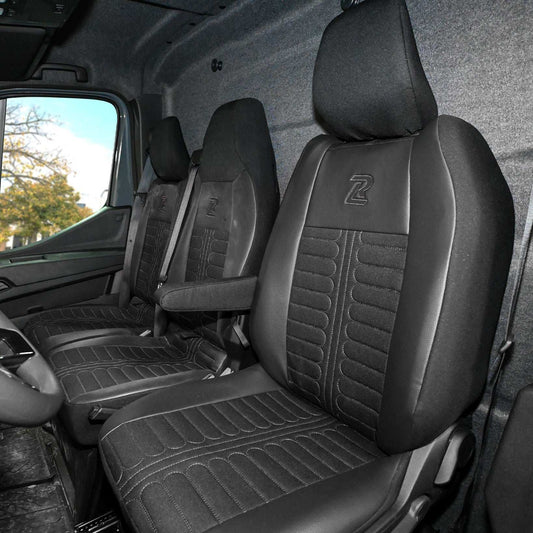 Pokrowce na fotele TORNADO Renault Master 4, Nissan Interstar 3 (Oparcie dzielone, siedzisko dzielone) CZARNY