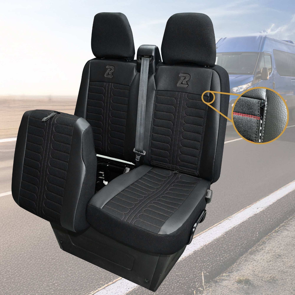 Pokrowce na fotele TORNADO Iveco Daily od 2014 1+2 - Czarny