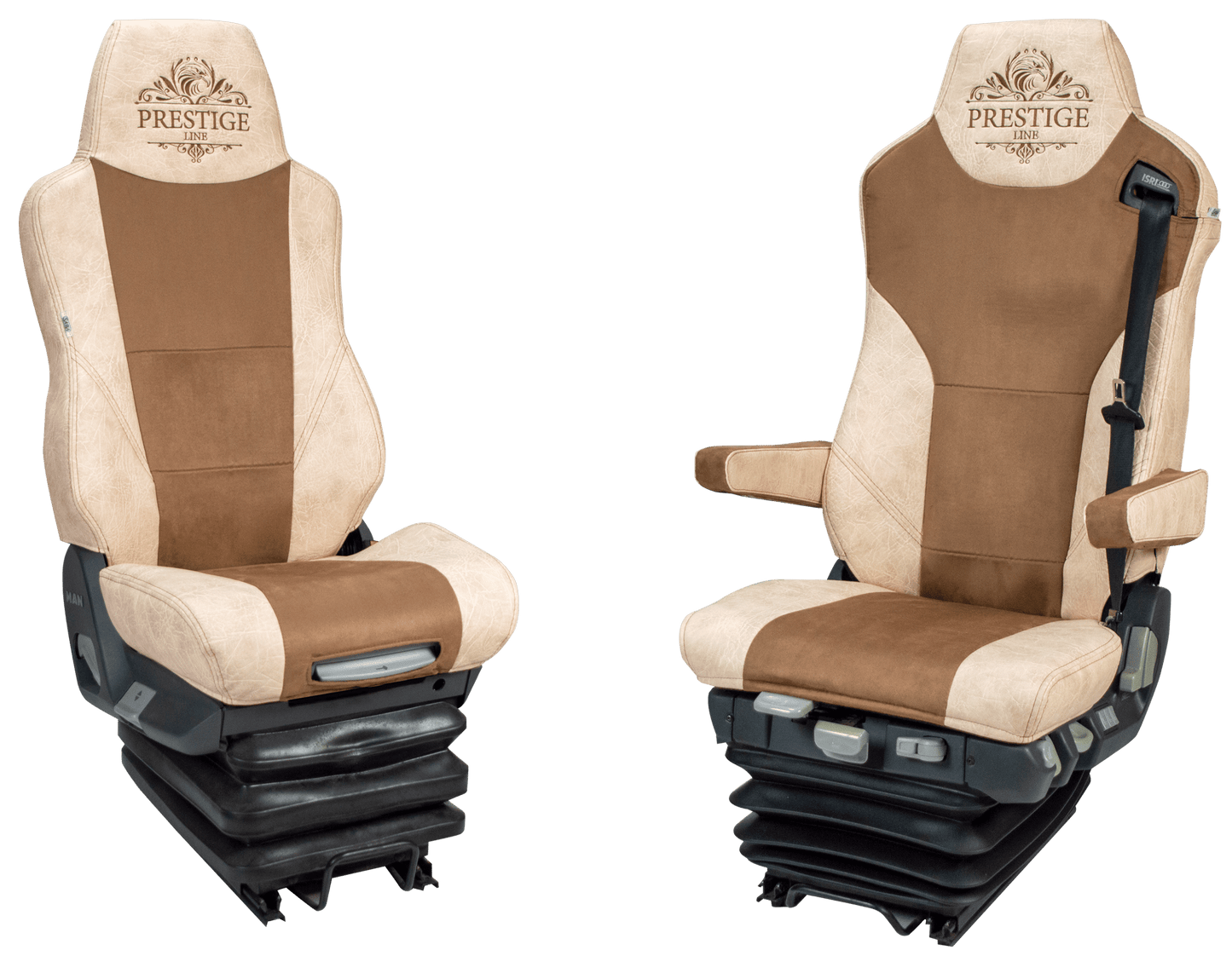 Pokrowce na fotele PRESTIGE-LINE MAN TGX, TGS od 2007, TGM, TGL od 2005, TGA od 2000, fotele lotnicze, 1pas BEŻ SABA