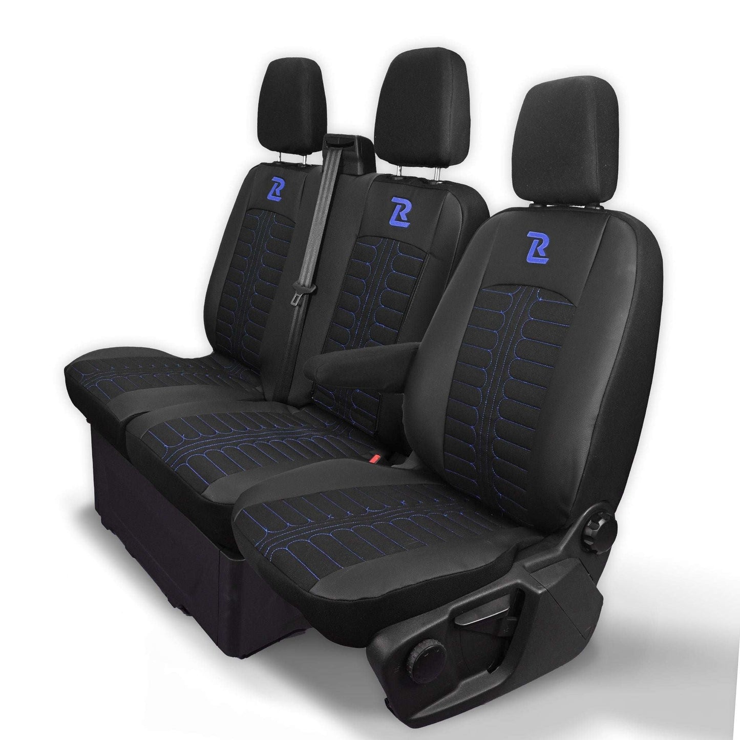 Pokrowce na fotele TORNADO Ford Transit, Transit Custom od 2013 1+2 CZARNO - NIEBIESKI