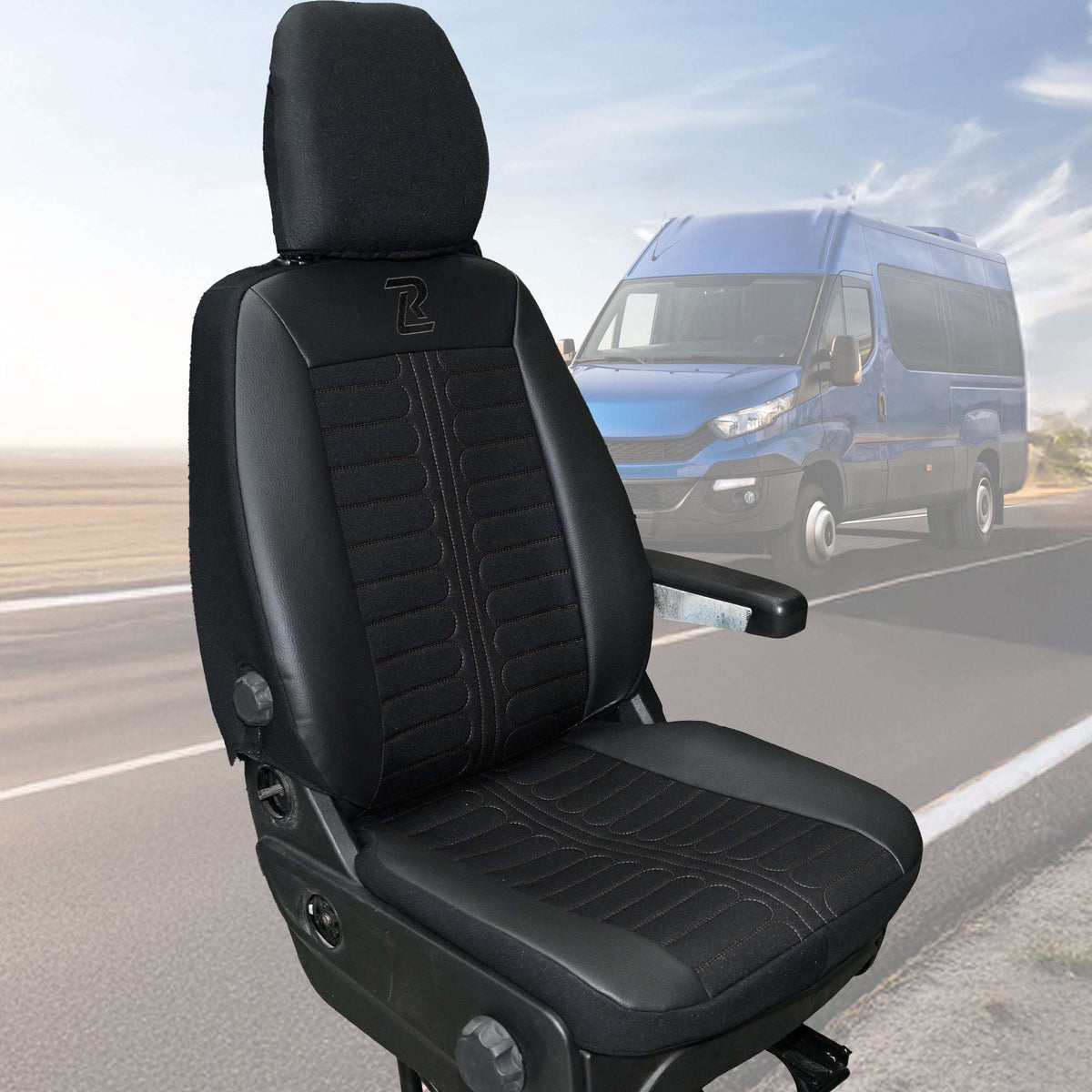 Pokrowce na fotele TORNADO Iveco Daily od 2014 1+2 - Czarny
