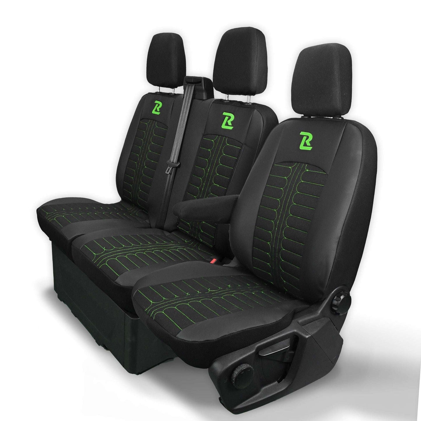 Pokrowce na fotele TORNADO Ford Transit, Transit Custom od 2013 1+2 CZARNO - ZIELONY
