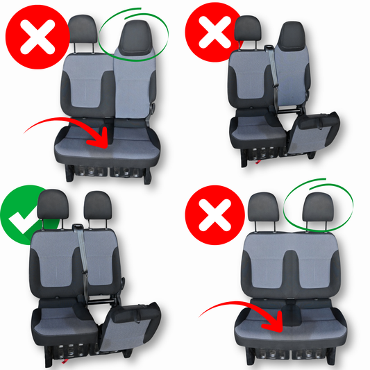 Pokrowce na fotele TORNADO Renault Trafic 3, Opel Vivaro B, Fiat Talento, Nissan NV300 1+2 (Kanapa z 2 zagłówkami siedzisko dzielone) - Czarno pomarańczowe LUCARO