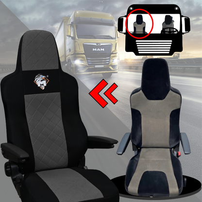 Pokrowce na fotele MAN TGX, TGM, TGL, TGS od 2020 1 pas SZARY SABA
