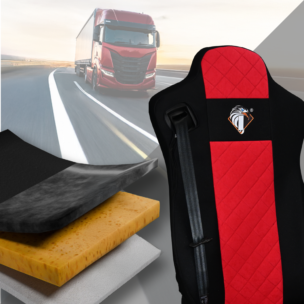 Pokrowce na fotele IVECO S-WAY od 2019 CZERWONY SABA