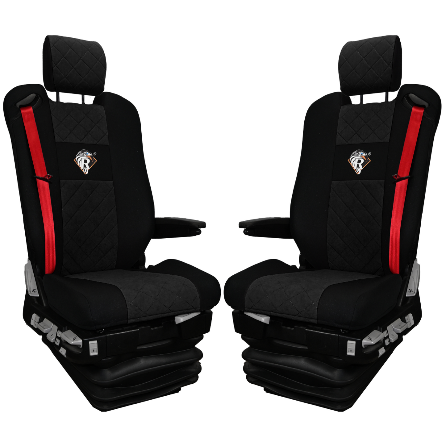 Pokrowce na fotele Renault Gama T od 2014 z zagłówkami regulowanymi 2 pasy CZARNY SABA