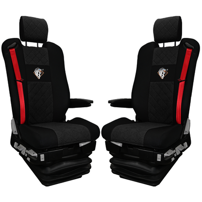 Pokrowce na fotele Renault Gama T od 2014 z zagłówkami regulowanymi 2 pasy CZARNY SABA