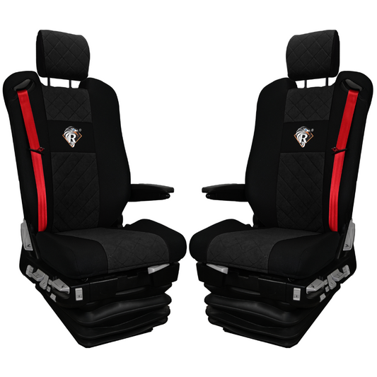 Pokrowce na fotele Renault Gama T od 2014 z zagłówkami regulowanymi 2 pasy CZARNY SABA