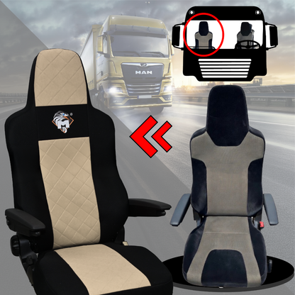 Pokrowce na fotele MAN TGX, TGM, TGL, TGS od 2020 1 pas BEŻ SABA