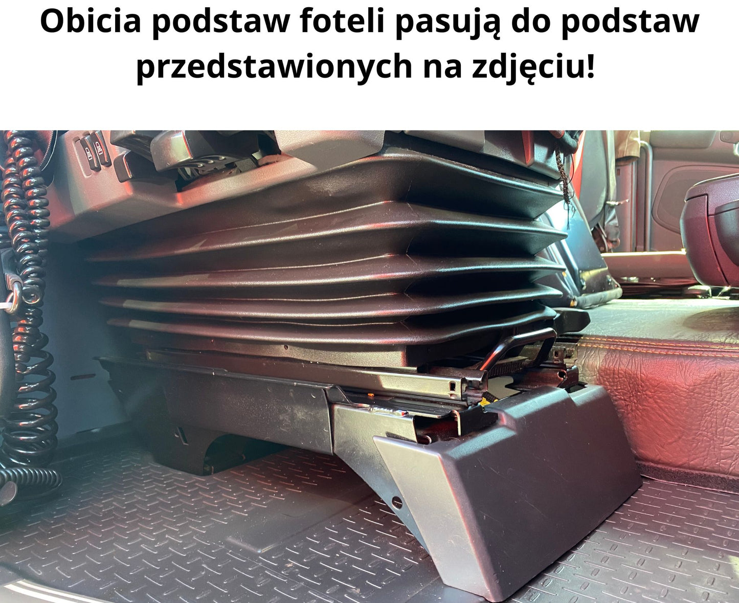 Obicia podstaw foteli/cokoły PRESTIGE-LINE SCANIA seria R od 2013-2017 fotel pasażera amortyzowany CZERWONY SABA