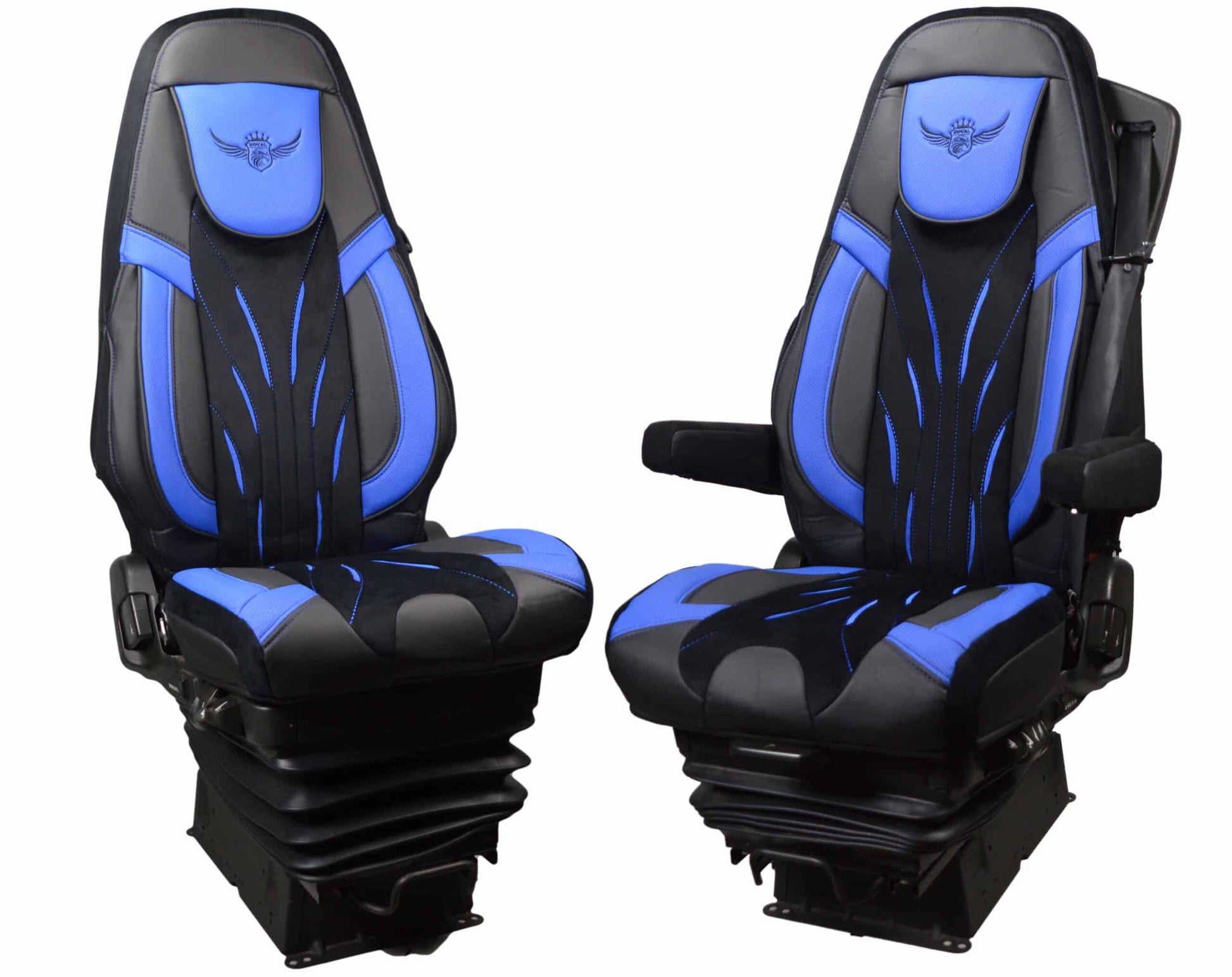 Pokrowce na fotele ROYAL DeLuxe VOLVO FH, FH16, FMX, FM od 2013 1 pas NIEBIESKI SABA