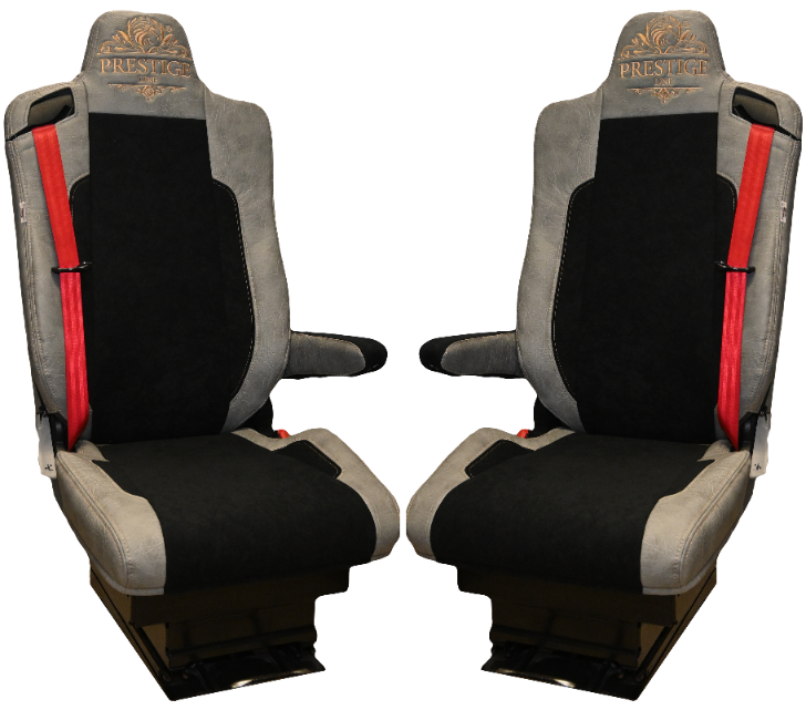 Pokrowce na fotele PRESTIGE-LINE RENAULT GAMA T od 2014 1+1, 2pasy, fotele lotnicze SZARY SABA