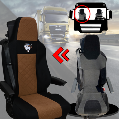 Pokrowce na fotele MAN TGX, TGM, TGL, TGS od 2020 2 pasy BRĄZ SABA