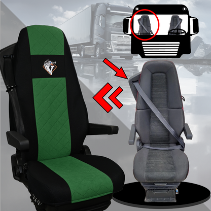 Pokrowce na fotele VOLVO FH 4, FH5 od 2021, AERO od 2024 UNIVERSAL ZIELONY SABA