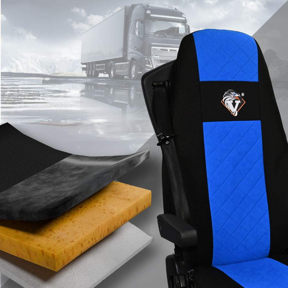 Pokrowce na fotele VOLVO FH 4, FH5 od 2021, AERO od 2024 UNIVERSAL NIEBIESKI SABA