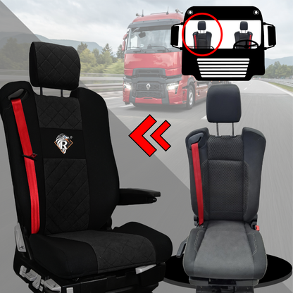 Pokrowce na fotele Renault Gama T od 2014 z zagłówkami regulowanymi 2 pasy CZARNY SABA