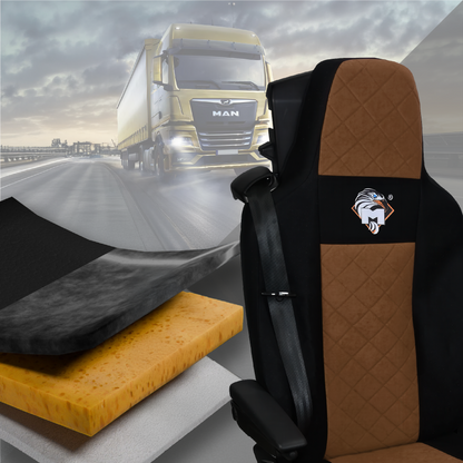 Pokrowce na fotele MAN TGX, TGM, TGL, TGS od 2020 2 pasy BRĄZ SABA