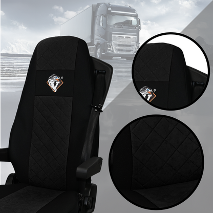 Pokrowce na fotele VOLVO FH 4, FH5 od 2021, AERO od 2024 UNIVERSAL CZARNY SABA