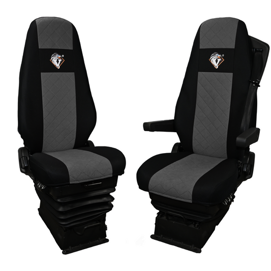 Pokrowce na fotele VOLVO FH4, FH, FH16, FMX, FM od 2013, FH5 od 2021, AERO od 2024  - 1 pas SZARE SABA