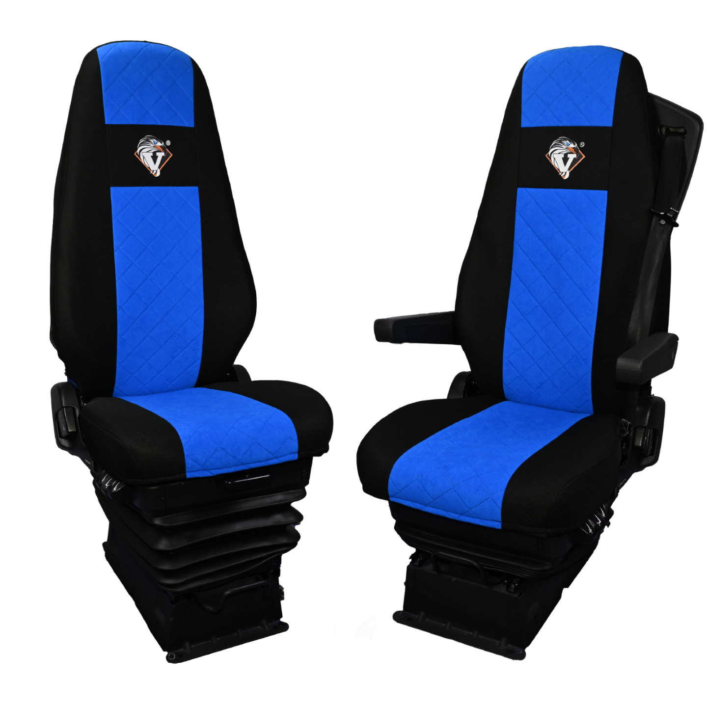 Pokrowce na fotele VOLVO FH4, FH, FH16, FMX, FM od 2013, FH5 od 2021, AERO od 2024 - 1 pas NIEBIESKI SABA