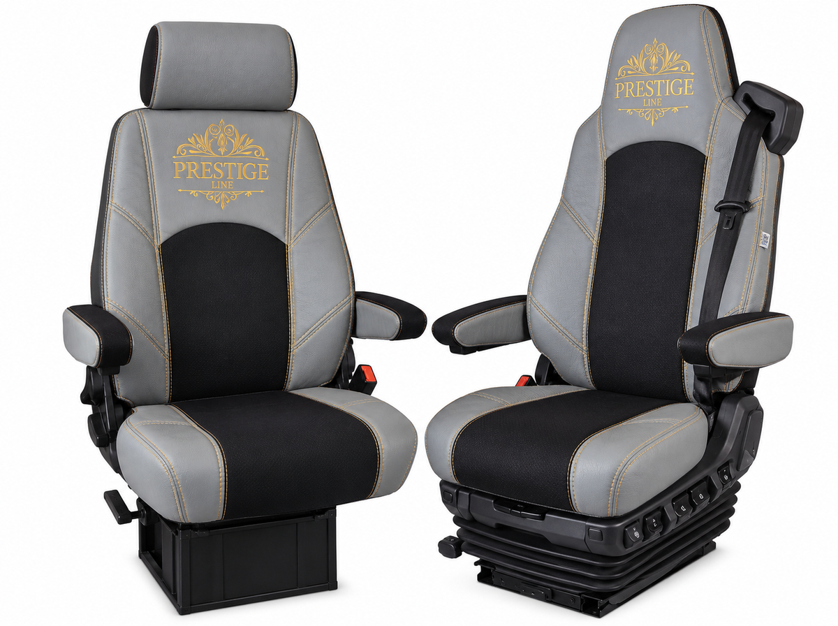 Pokrowce na fotele PRESTIGE-LINE SCANIA seria R od 2013-2025, seria S od 2017-2025 (konfiguracja B) SZARY OUTLET SABA