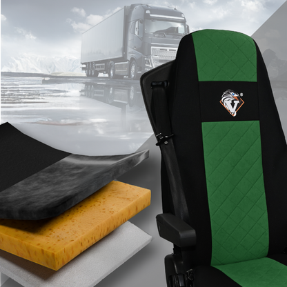 Pokrowce na fotele VOLVO FH 4, FH5 od 2021, AERO od 2024 UNIVERSAL ZIELONY SABA