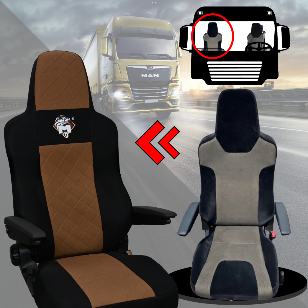 Pokrowce na fotele MAN TGX, TGM, TGL, TGS od 2020 1 pas BRĄZ SABA