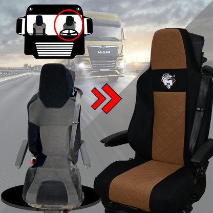 Pokrowce na fotele MAN TGX, TGM, TGL, TGS od 2020 1 pas BRĄZ SABA