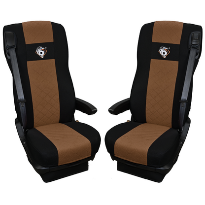Pokrowce na fotele DAF 105 XF od 2012, 106 XF od 2013, XG, XG+ od 2022 2 pasy BRĄZ SABA