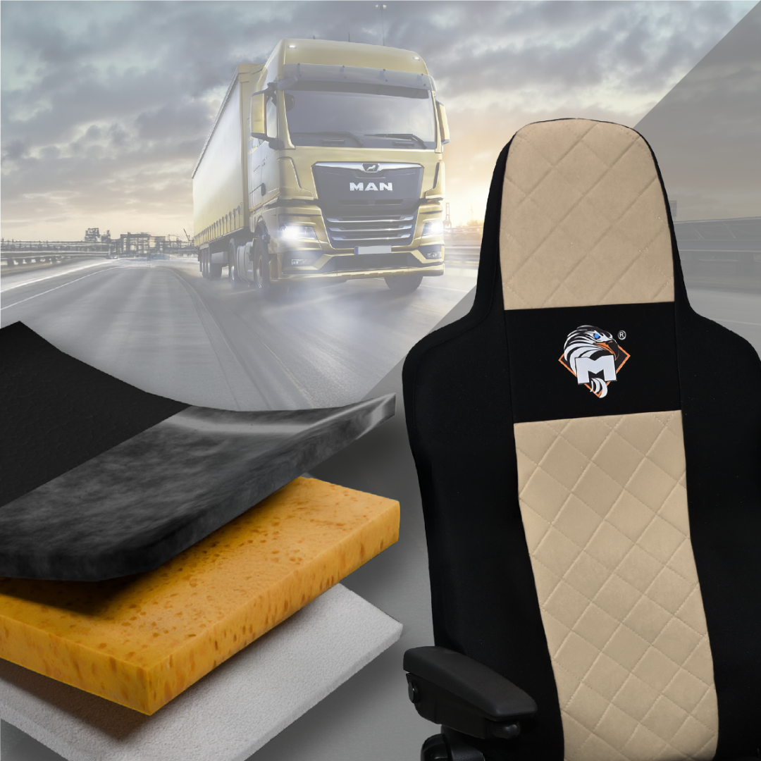 Pokrowce na fotele MAN TGX, TGM, TGL, TGS od 2020 1 pas BEŻ SABA