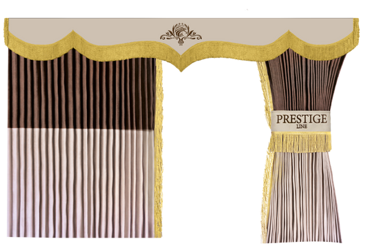 Zasłony plisowane do samochodów ciężarowych PRESTIGE-LINE BRĄZOWO-BEŻOWE SABA