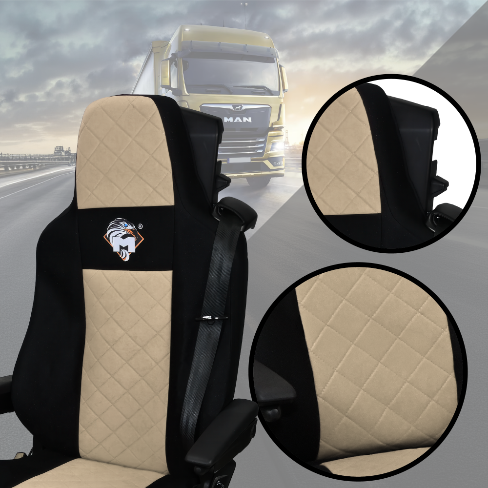 Pokrowce na fotele MAN TGX, TGM, TGL, TGS od 2020 1 pas BEŻ SABA