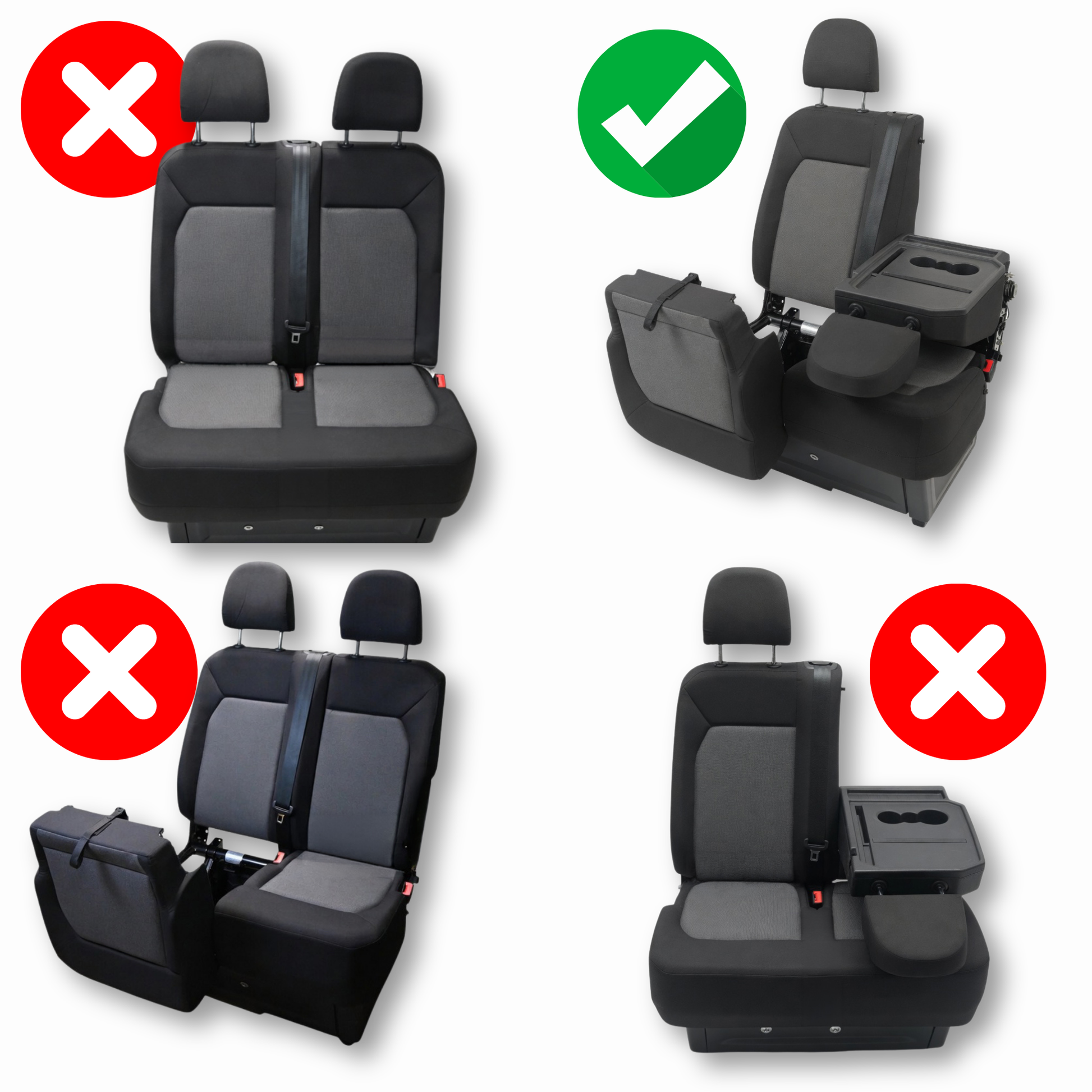 Pokrowce na fotele samochodowe TORNADO Volkswagen Crafter 2, Man TGE 1+2 Czarno - Czerwony SABA
