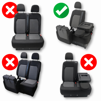 Pokrowce na fotele samochodowe TORNADO Volkswagen Crafter 2, Man TGE 1+2 Czarno - Czerwony SABA