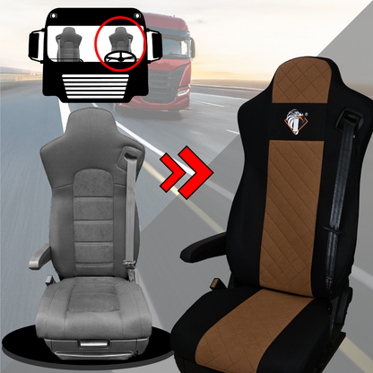 Pokrowce na fotele IVECO S-WAY od 2019 BRĄZ SABA