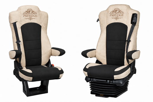 Pokrowce na fotele PRESTIGE-LINE Mercedes Actros MP4 od 2011, MP5 od 2019 fotel pasażera nieamortyzowany BEŻ OUTLET SABA