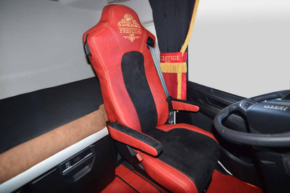 Pokrowce na fotele PRESTIGE-LINE Iveco S-WAY od 2019 2 pasy CZERWONY SABA