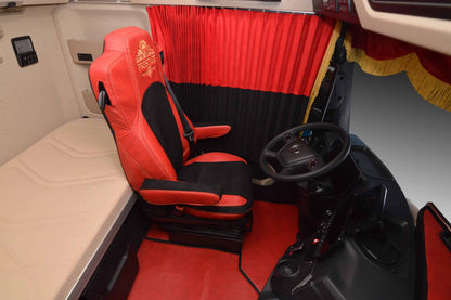 Pokrowce na fotele PRESTIGE-LINE Mercedes Actros MP4 od 2011, MP5 od 2019 fotel pasażera amortyzowany CZERWONY SABA