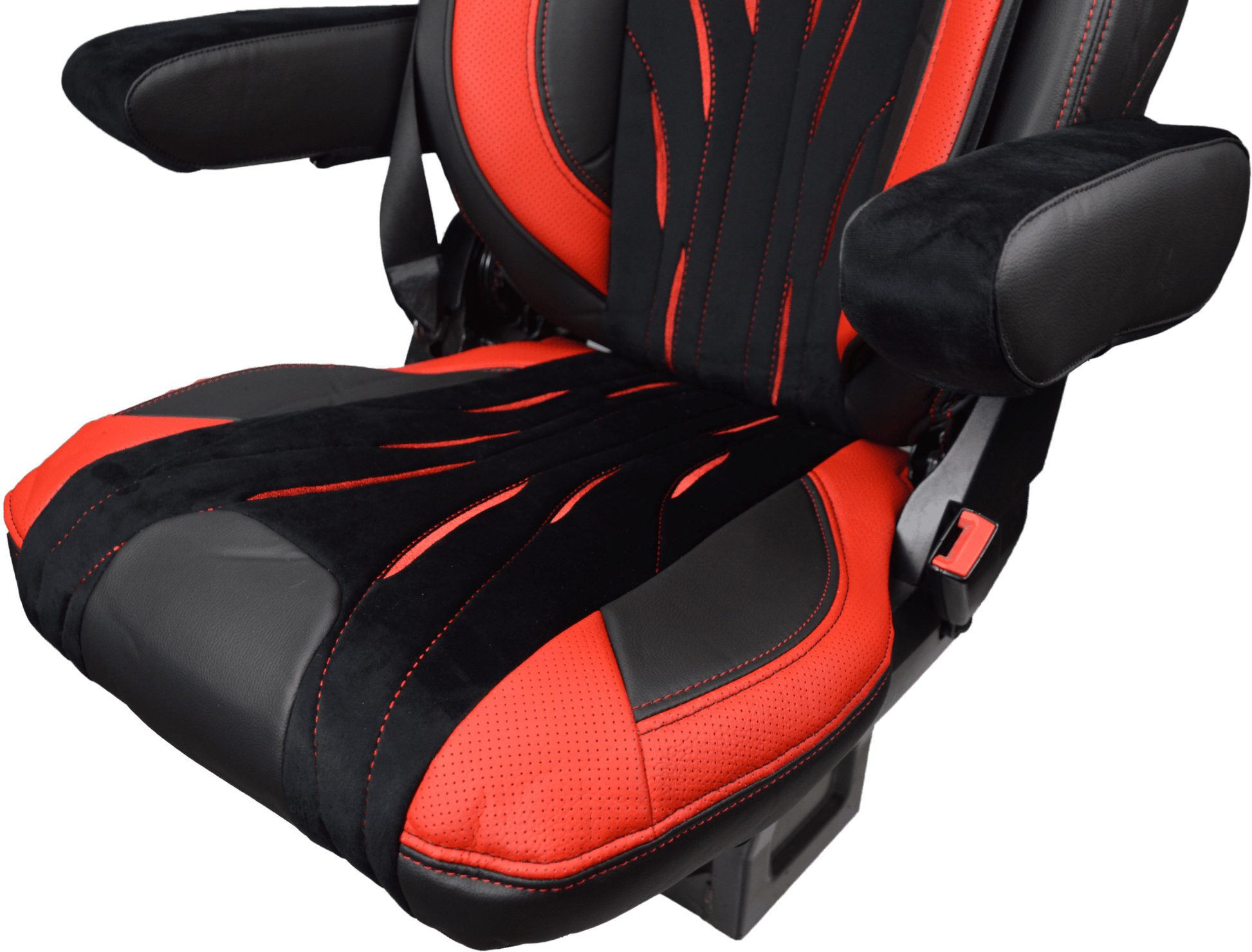 Pokrowce na fotele ROYAL DeLuxe MERCEDES ACTROS MP4 od 2011, MP5 od 2019 fotel pasażera nieamortyzowany CZERWONY SABA