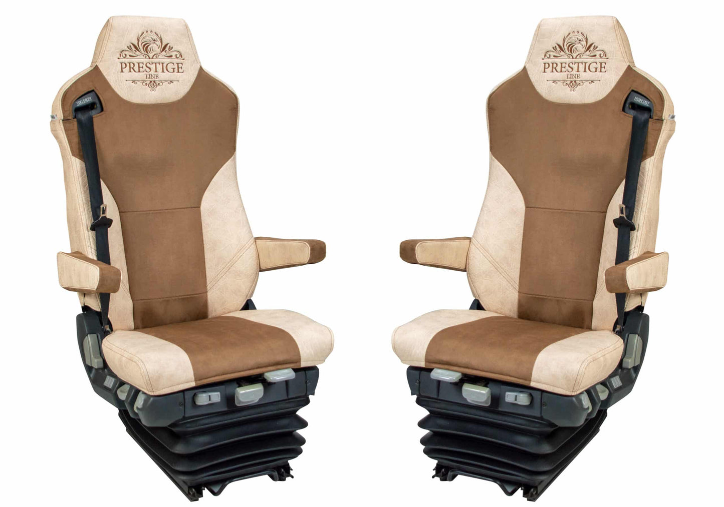 Pokrowce na fotele PRESTIGE-LINE MAN TGX, TGS od 2007, TGM, TGL od 2005, TGA od 2000 fotele lotnicze, 2pasy BEŻ SABA