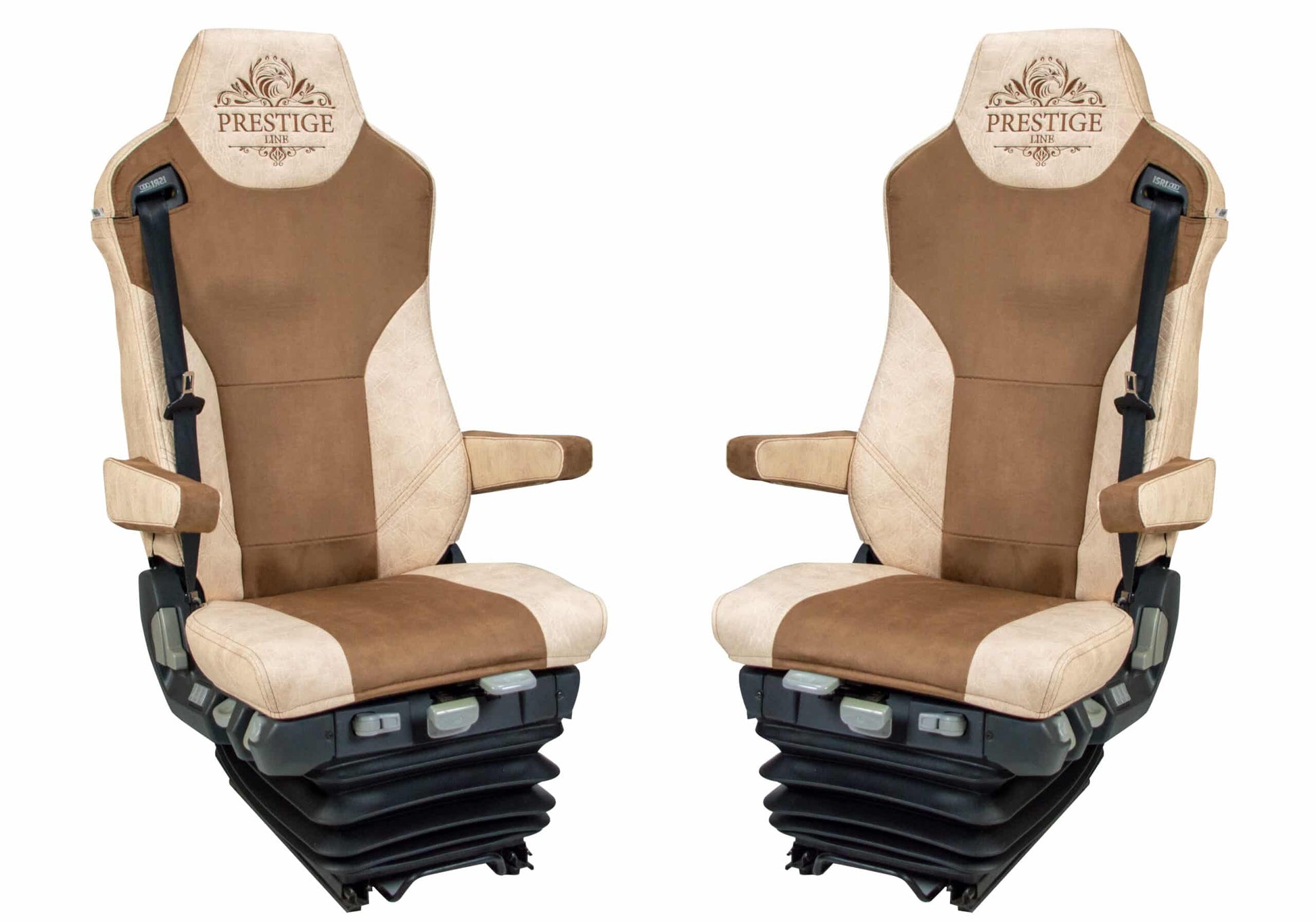 Pokrowce na fotele PRESTIGE-LINE MAN TGX, TGS od 2007, TGM, TGL od 2005, TGA od 2000 fotele lotnicze, 2pasy BEŻ SABA