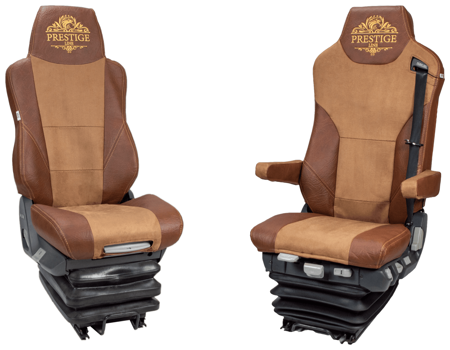 Pokrowce na fotele PRESTIGE-LINE MAN TGX, TGS od 2007, TGM, TGL od 2005, TGA od 2000, fotele lotnicze, 1pas BRĄZ SABA