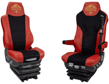 Pokrowce na fotele PRESTIGE-LINE MAN TGX, TGS od 2007, TGM, TGL od 2005, TGA od 2000, fotele lotnicze, 1pas CZERWONY SABA