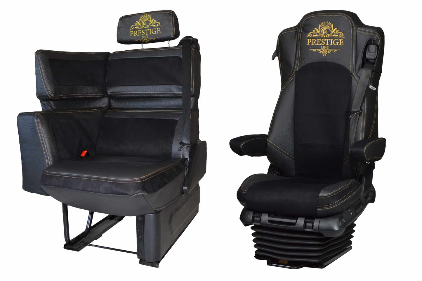 Pokrowce na fotele PRESTIGE-LINE Mercedes Actros MP4 od 2011, MP5 od 2019 wyposażenie SoloStar Concept CZARNY SABA