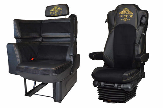 Pokrowce na fotele PRESTIGE-LINE Mercedes Actros MP4 od 2011, MP5 od 2019 wyposażenie SoloStar Concept CZARNY SABA