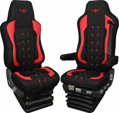 Pokrowce na fotele ROYAL Classic MAN TGX, TGA, TGS, TGM 1 pas CZERWONY SABA