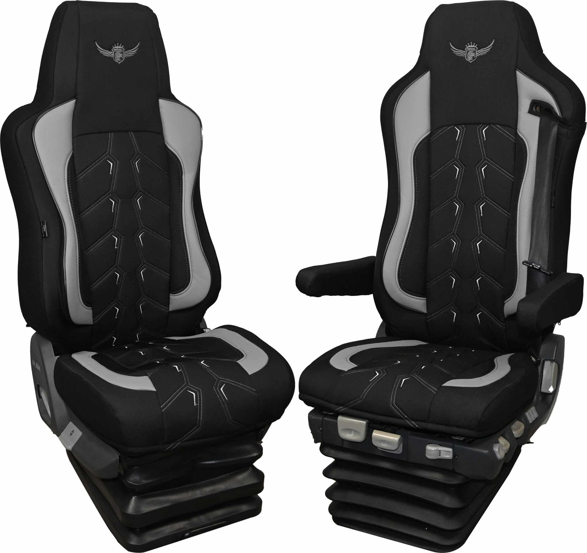 Pokrowce na fotele ROYAL Classic MAN TGX, TGA, TGS, TGM 1 pas SZARY SABA