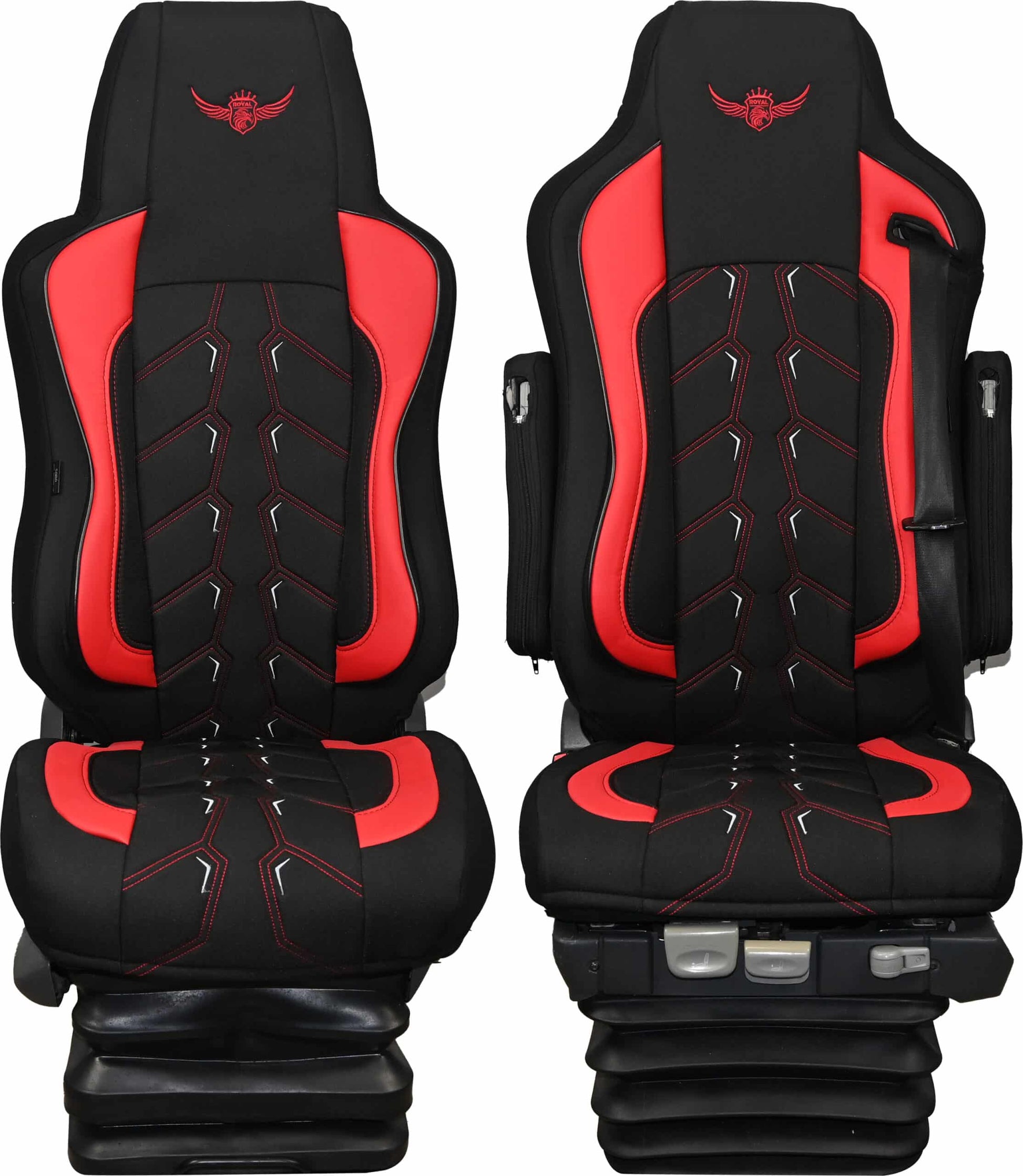 Pokrowce na fotele ROYAL Classic MAN TGX, TGA, TGS, TGM 1 pas CZERWONY SABA