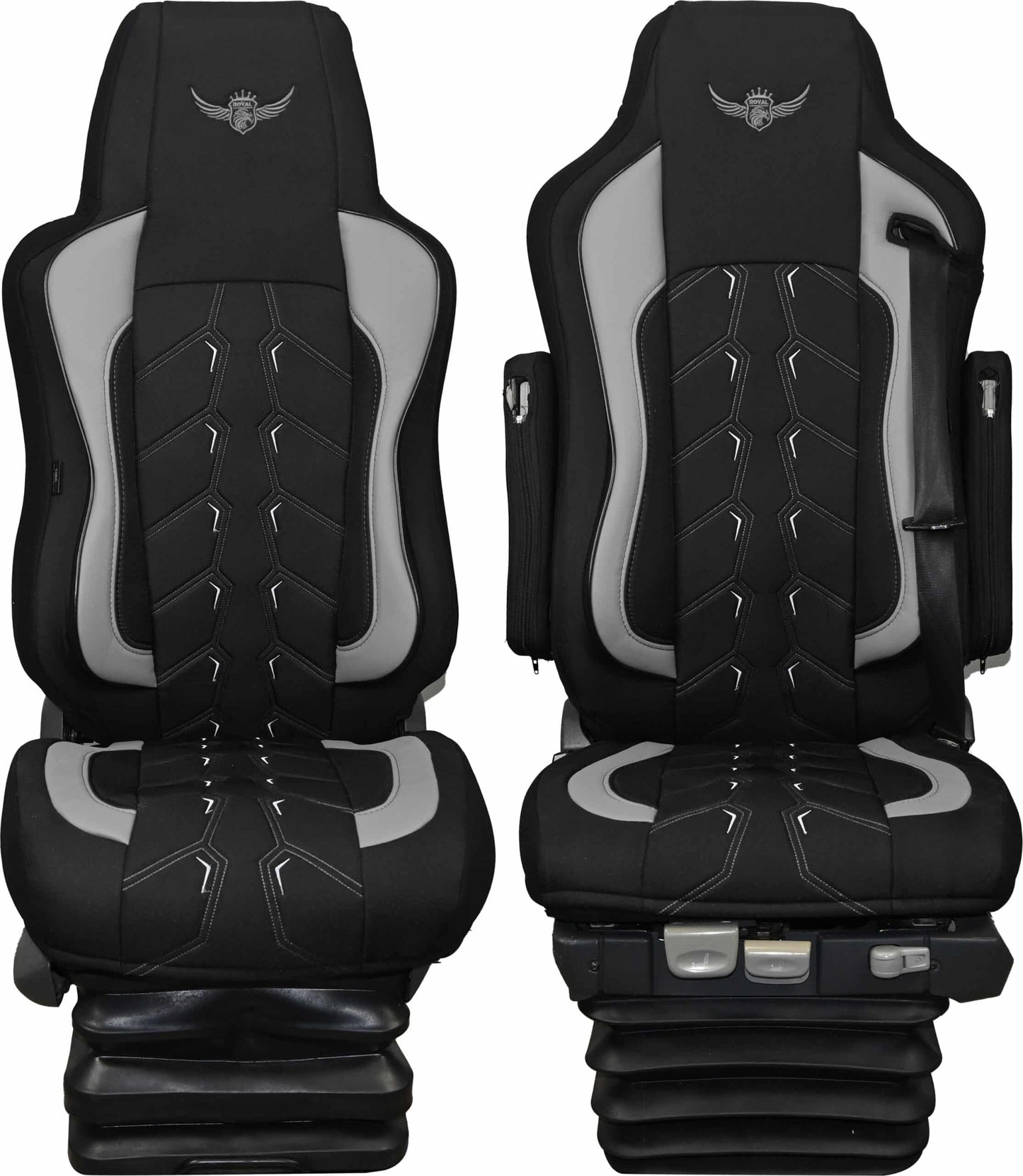 Pokrowce na fotele ROYAL Classic MAN TGX, TGA, TGS, TGM 1 pas SZARY SABA